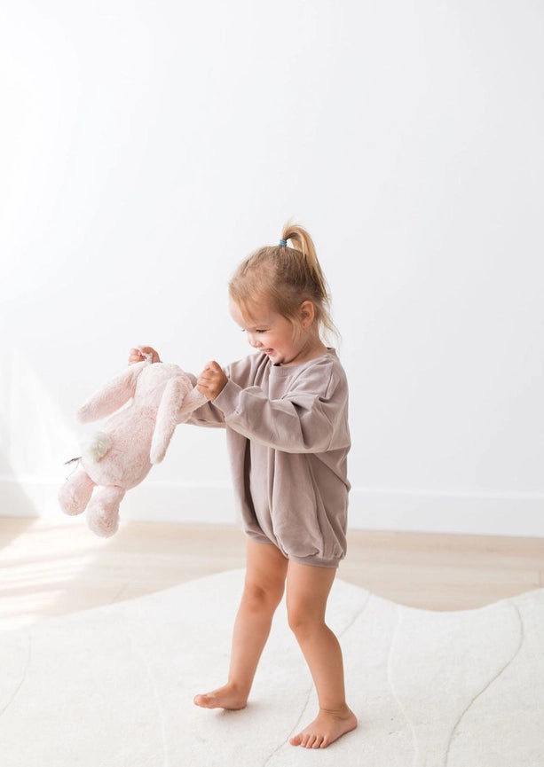 Bubble Sweatshirt Romper | Pale Mulberry