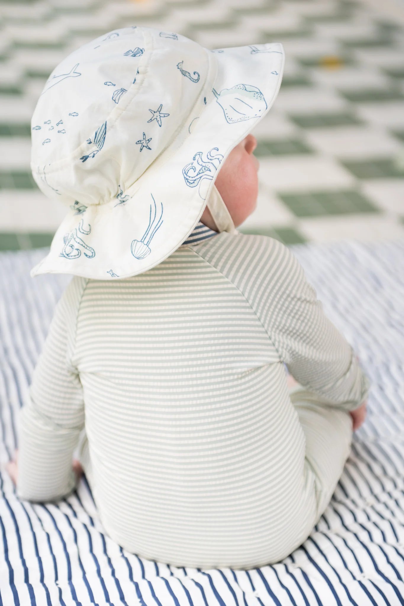 One Piece Long Sleeve Swimsuit | Stripe