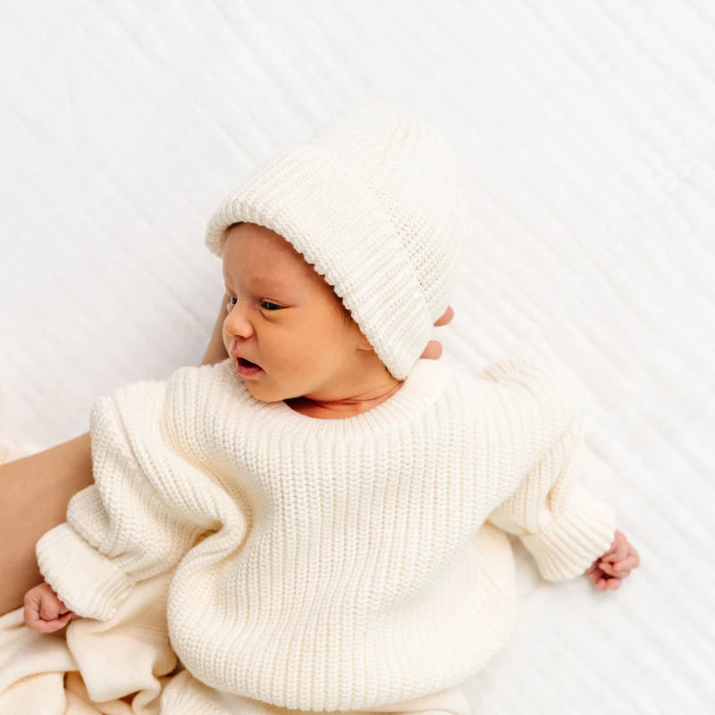 Knit Beanie | White