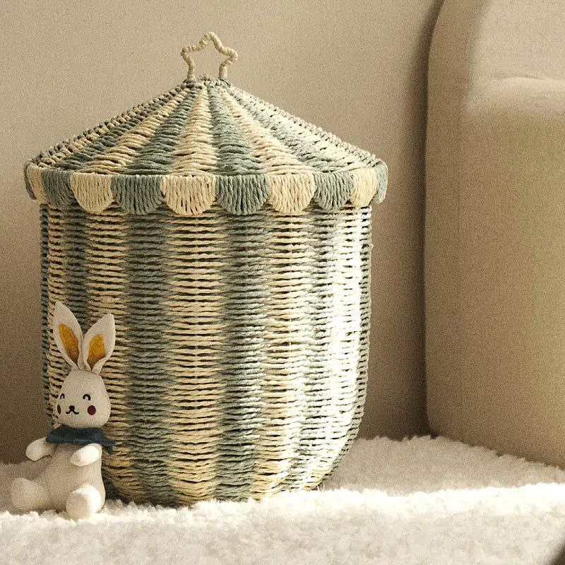 Striped Circus Storage Basket | Green