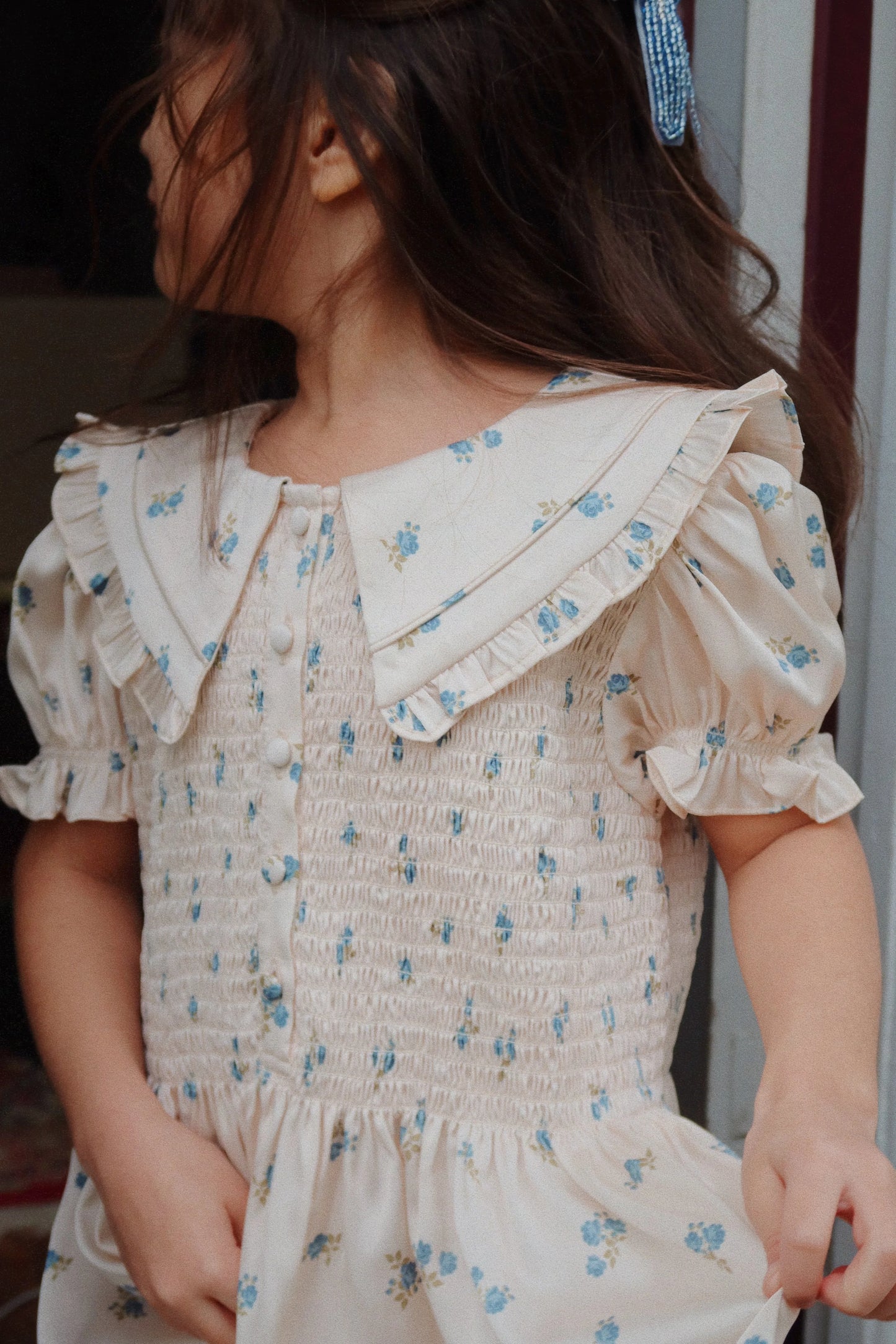 Elouise Smocked Dress | Blue Floral