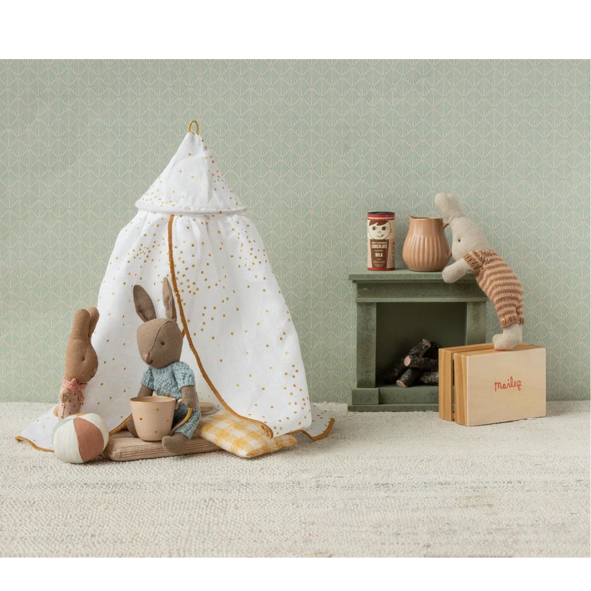 Miniature Fireplace | Dusty green