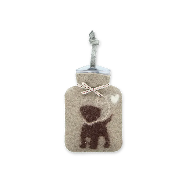Mini Hot Water Bottle | Grey Puppy