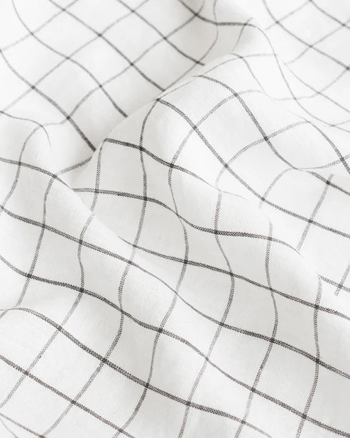 Linen Duvet Cover | Charcoal Grid