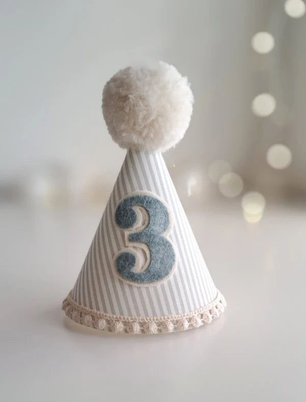 Striped Linen Party Hat