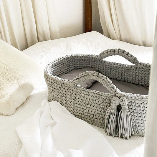 Avaline Baby Basket/Bassinet | Moon Grey