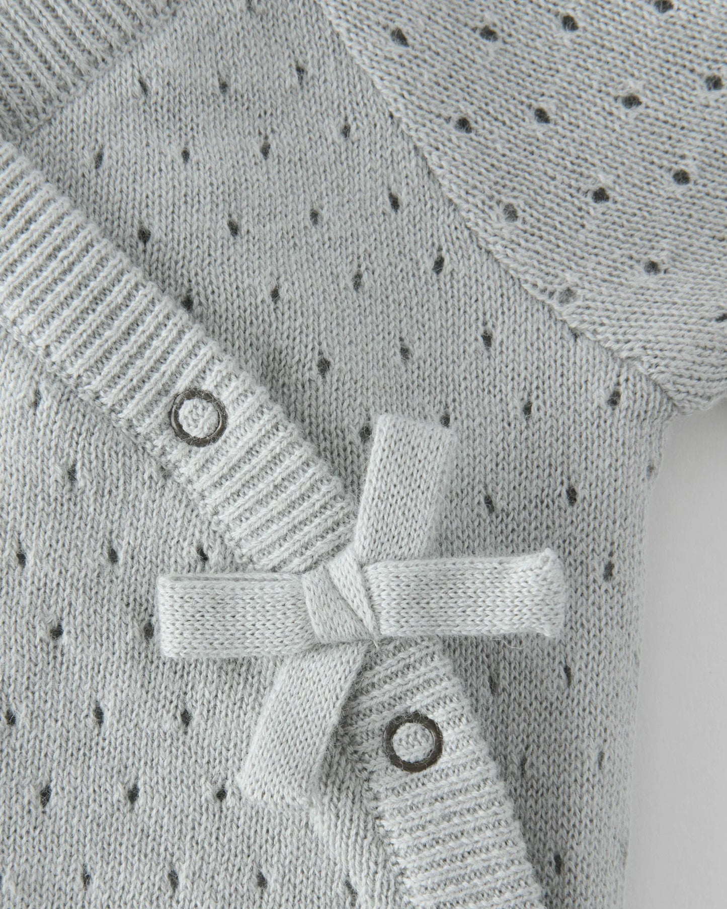 Pointelle Knit Kimono Romper | Soft Sea