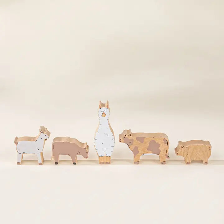 Wooden Barn Animals | Set of 5