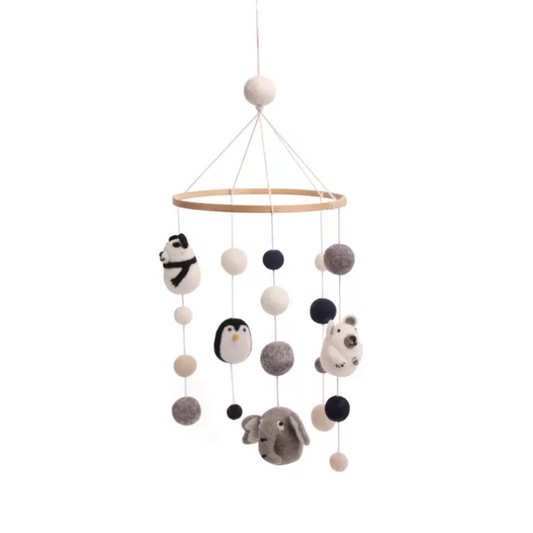 Felt Zoo Animals Mobile