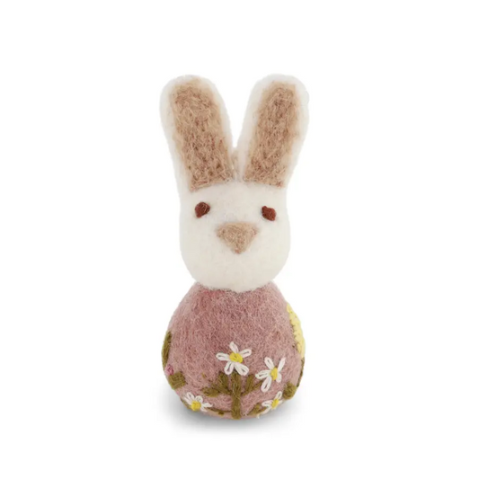 Flower Embroidered Bunny | Pink
