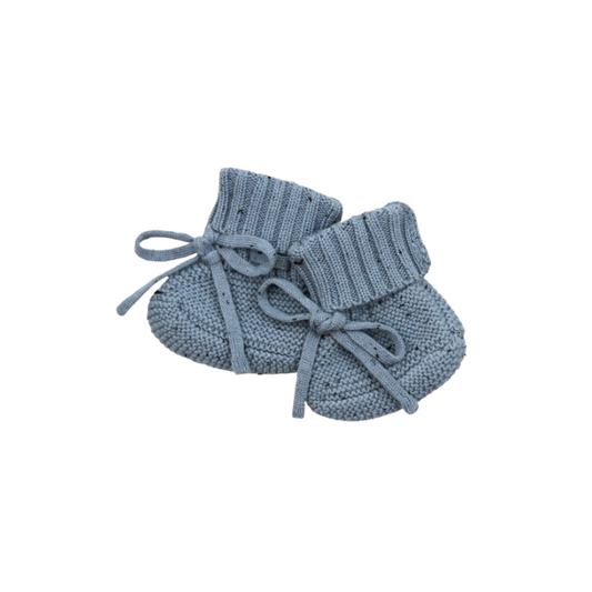 Knit Booties | Blue Speckle