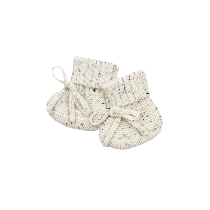 Knit Booties | White Speckle