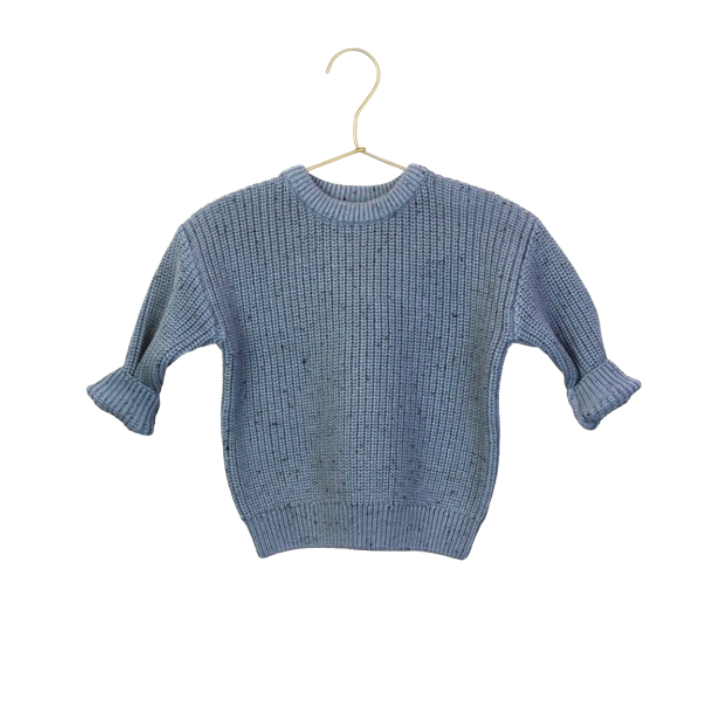 Chunky Knit Sweater | Blue Speckle