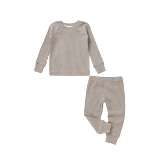 Ribbed Lounge Set | Mushroom