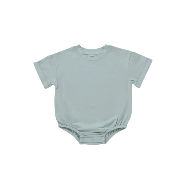Short Sleeve Bubble Romper | Mist