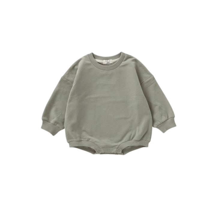 Bubble Sweatshirt Romper | Basil