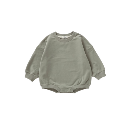 Bubble Sweatshirt Romper | Basil