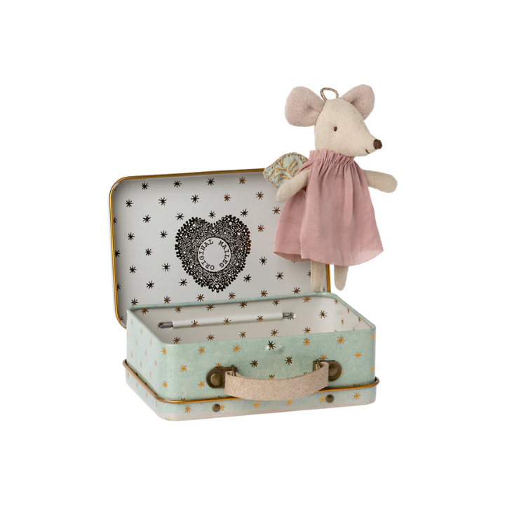 Angel Mouse in Suitcase