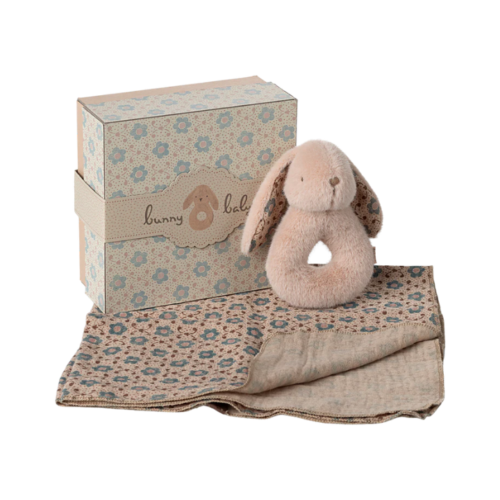 Bunny Rattle Set | Pale Pink