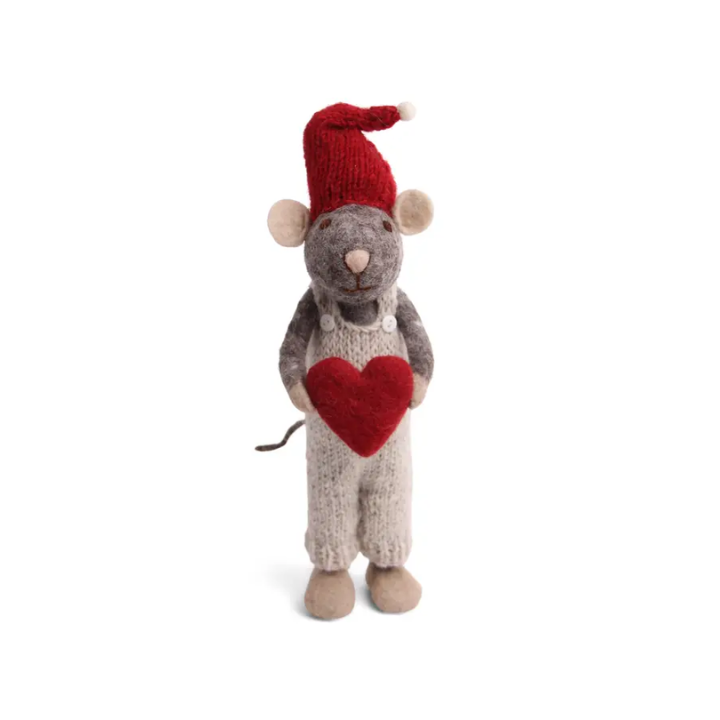 Grey Mouse with Heart