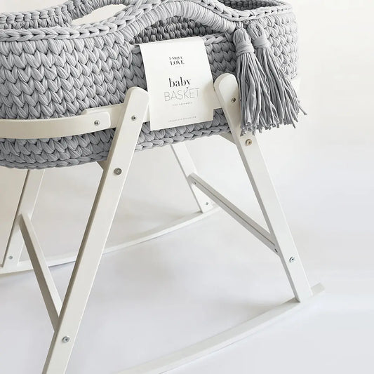 Baby Basket Cradle Rack | White
