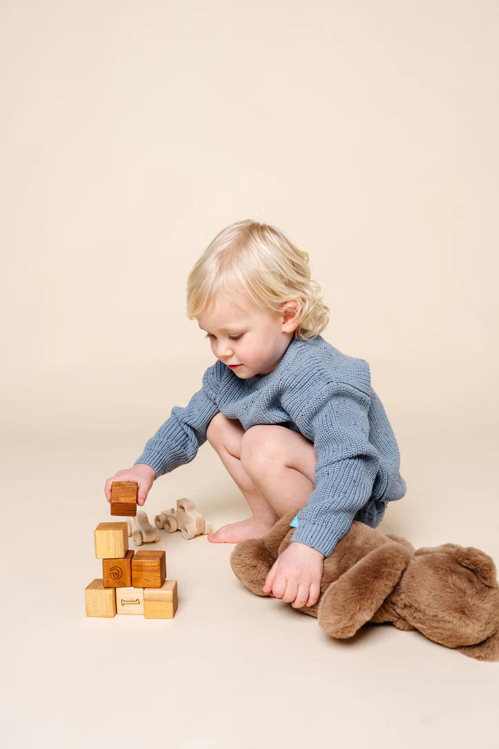 Chunky Knit Sweater | Blue Speckle