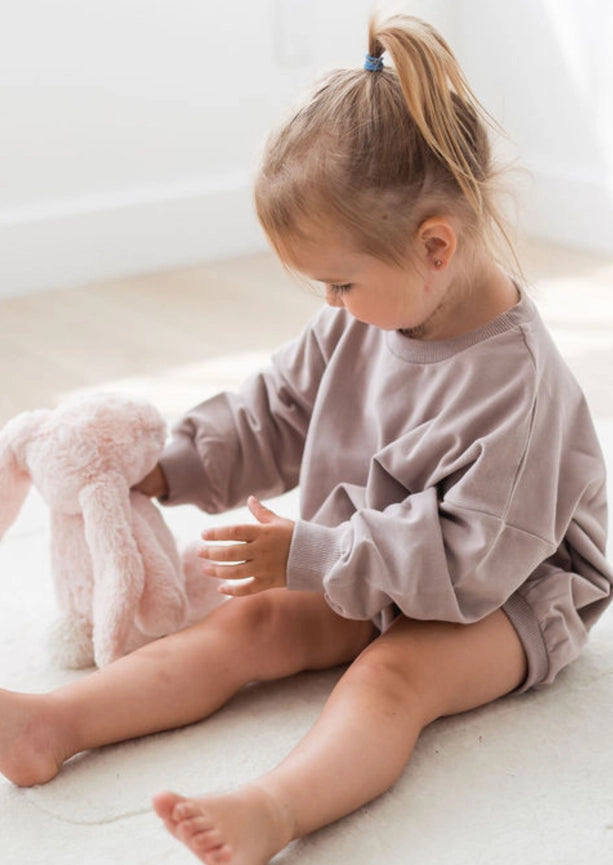 Bubble Sweatshirt Romper | Pale Mulberry