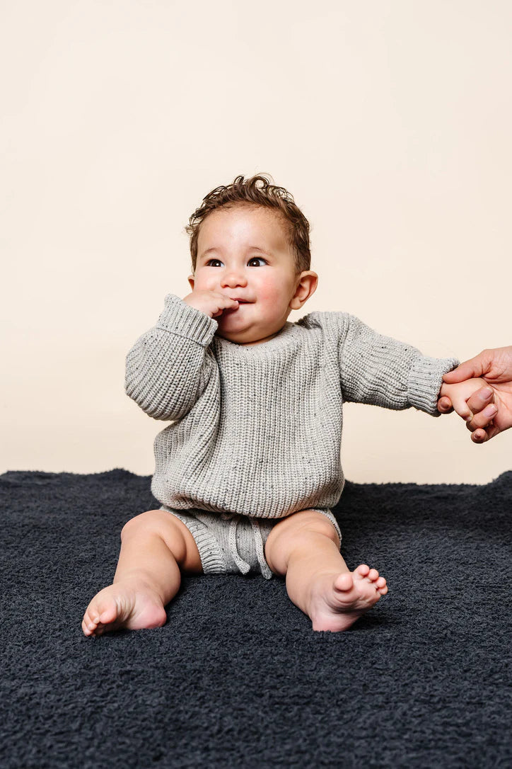 Chunky Knit Sweater | Grey Speckle