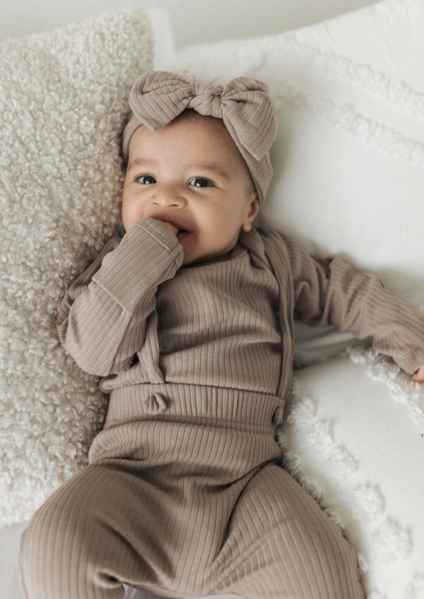 Ribbed Suspenders | Mushroom