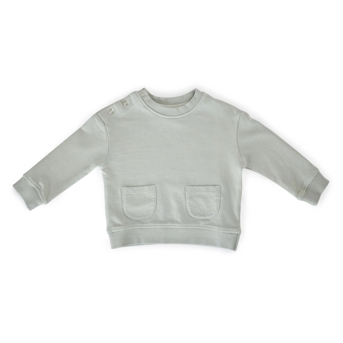 French Terry Shoulder Snap Sweatshirt | Soft Sea