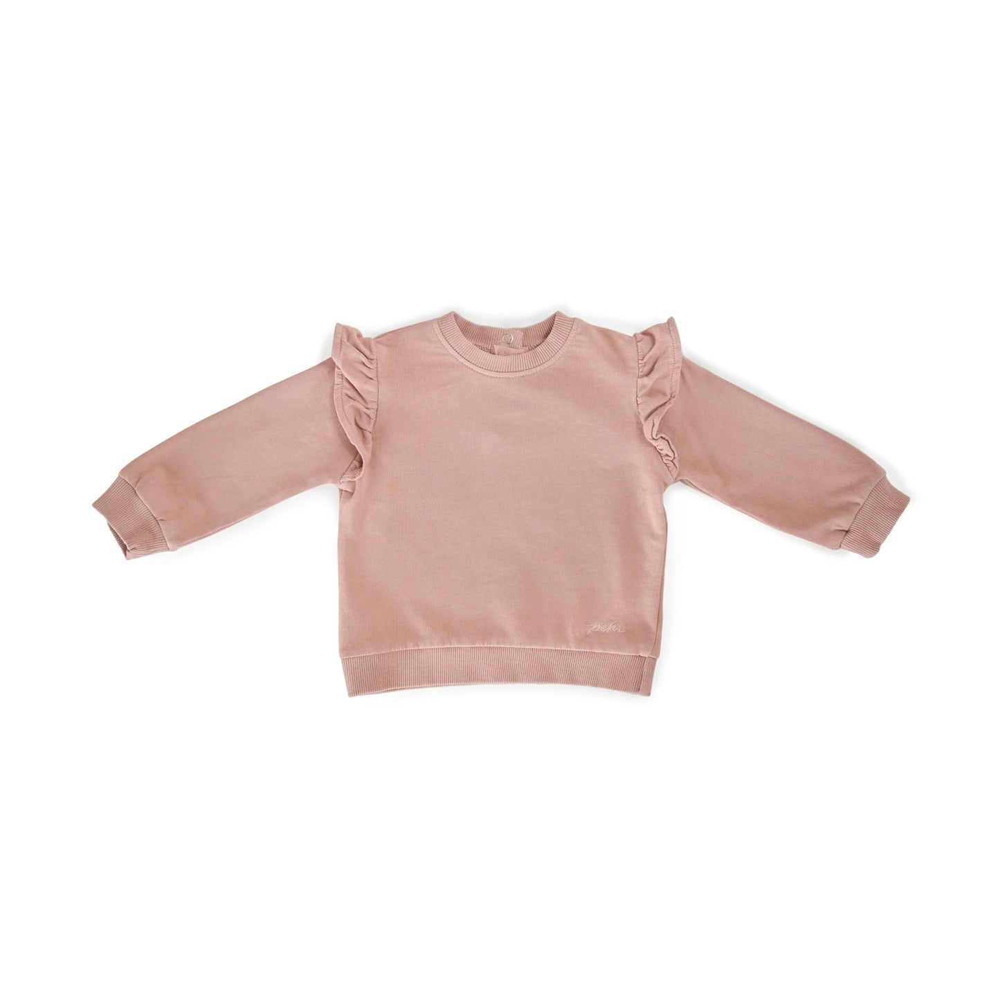 French Terry Ruffle Sweatshirt | Soft Peony
