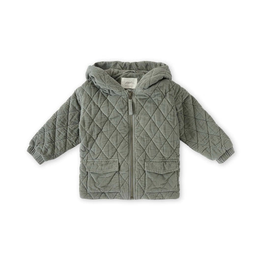 Corduroy Quilted Jacket | Sage