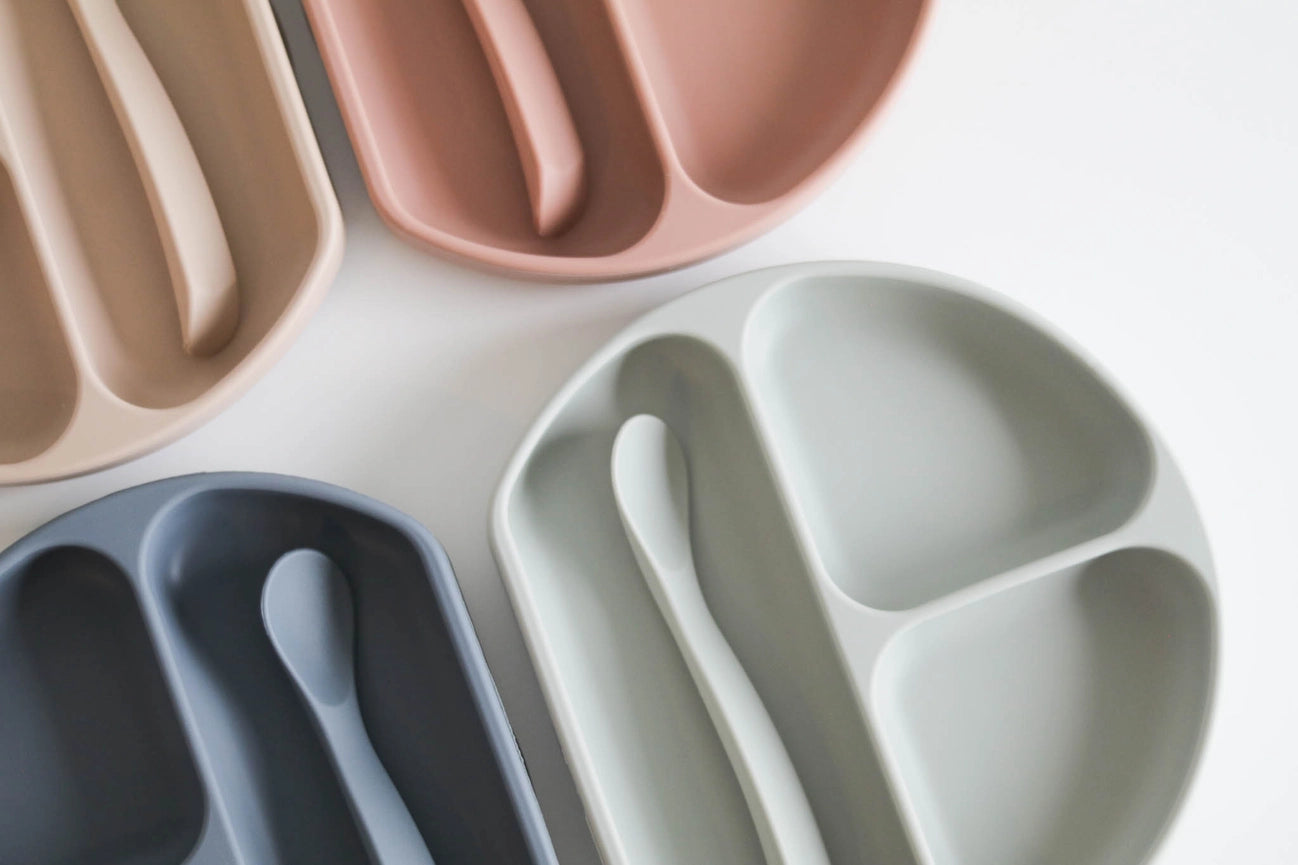 Silicone Plate, Lid & Spoon Set