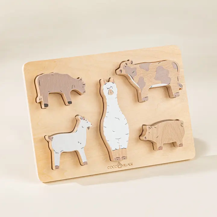 Wooden Barn Animals | Set of 5