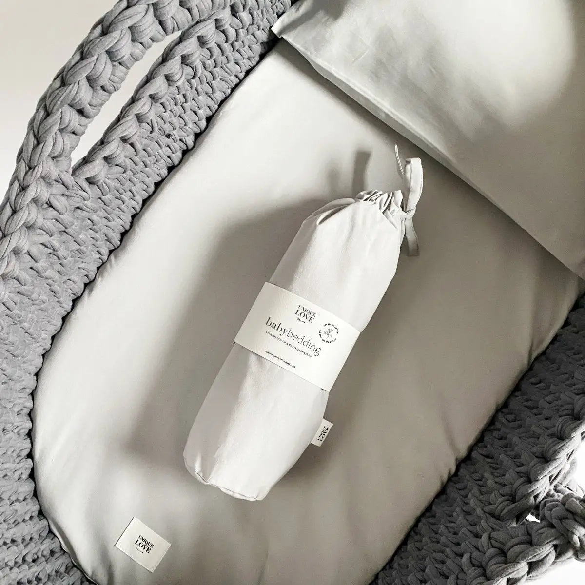 Avaline Basket Bedding Set | Soft Grey