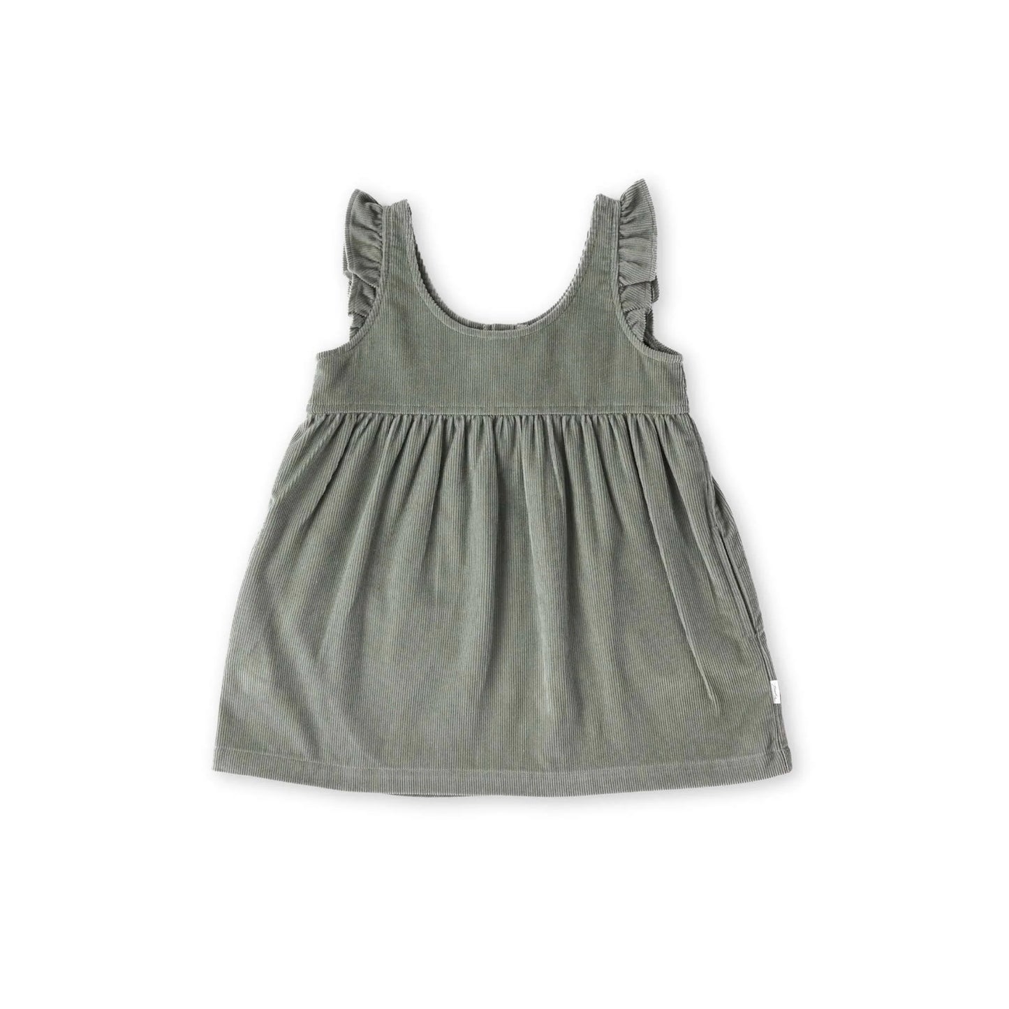 Corduroy Pinafore Dress | Sage