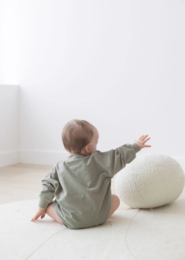 Bubble Sweatshirt Romper | Basil