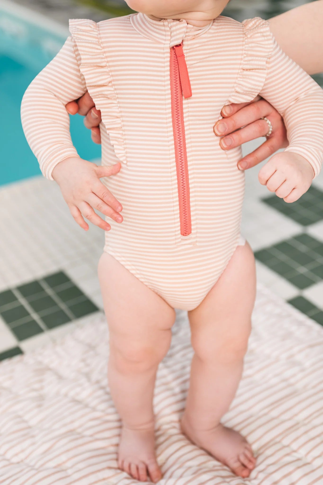 Long Sleeve Ruffle Swimsuit