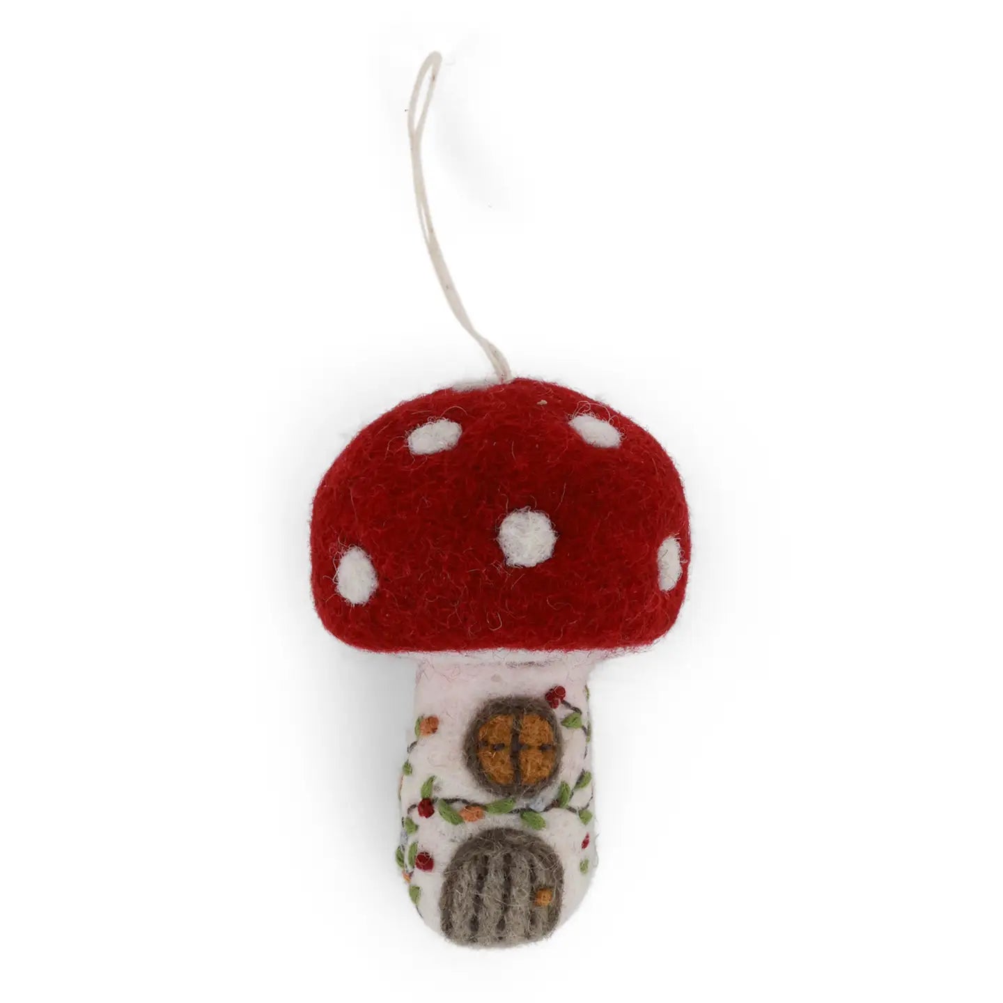 Felt Mushroom House Ornament