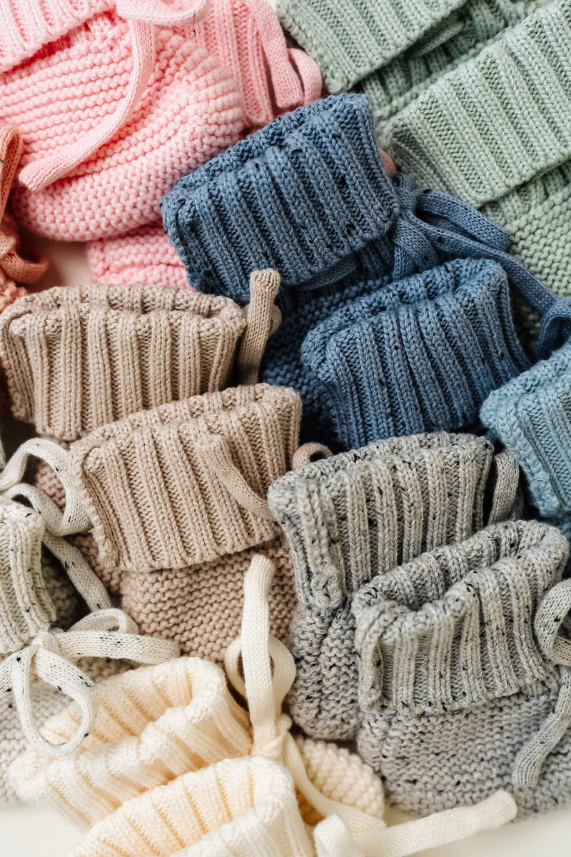 Knit Booties | Grey Speckle