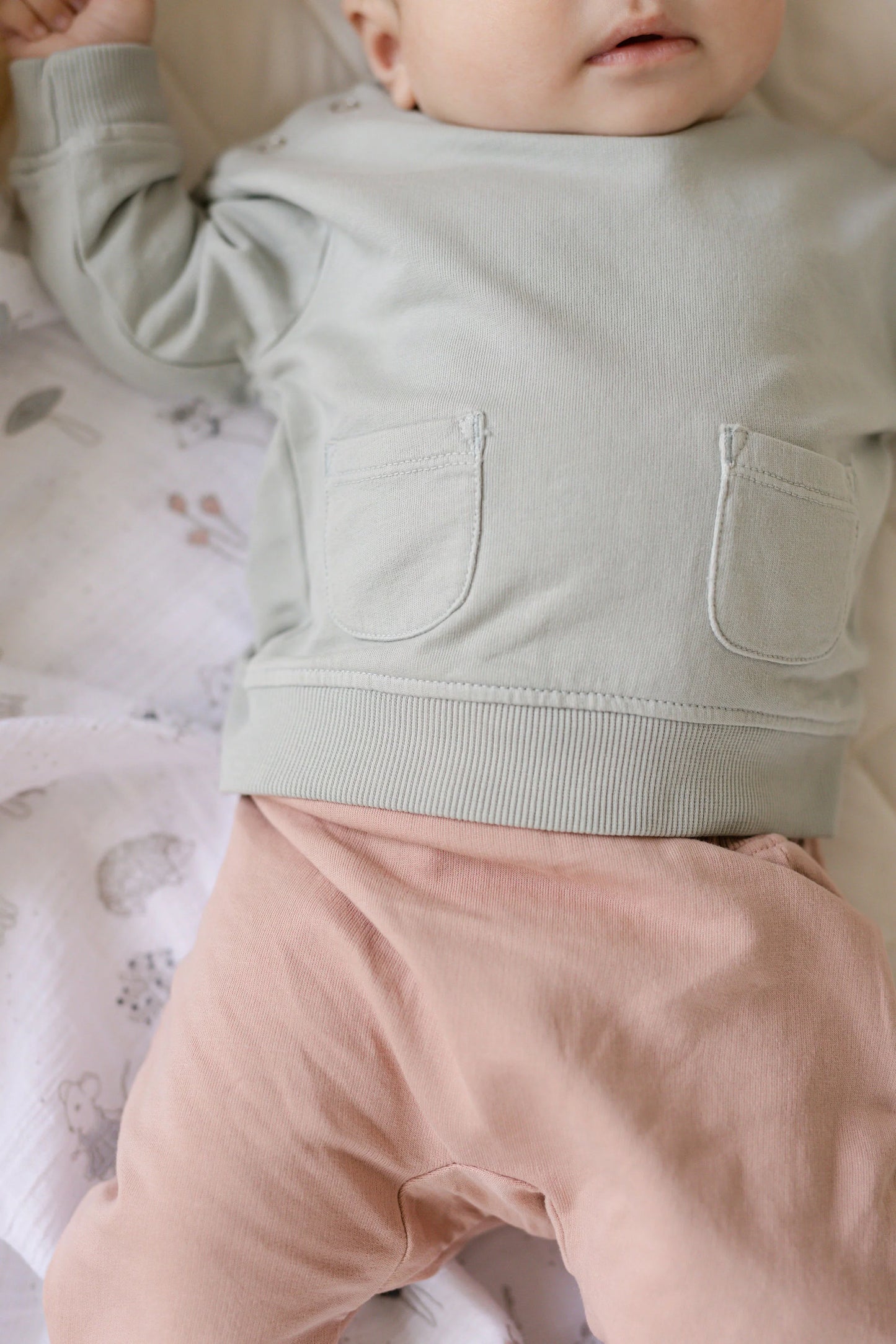 French Terry Shoulder Snap Sweatshirt | Soft Sea