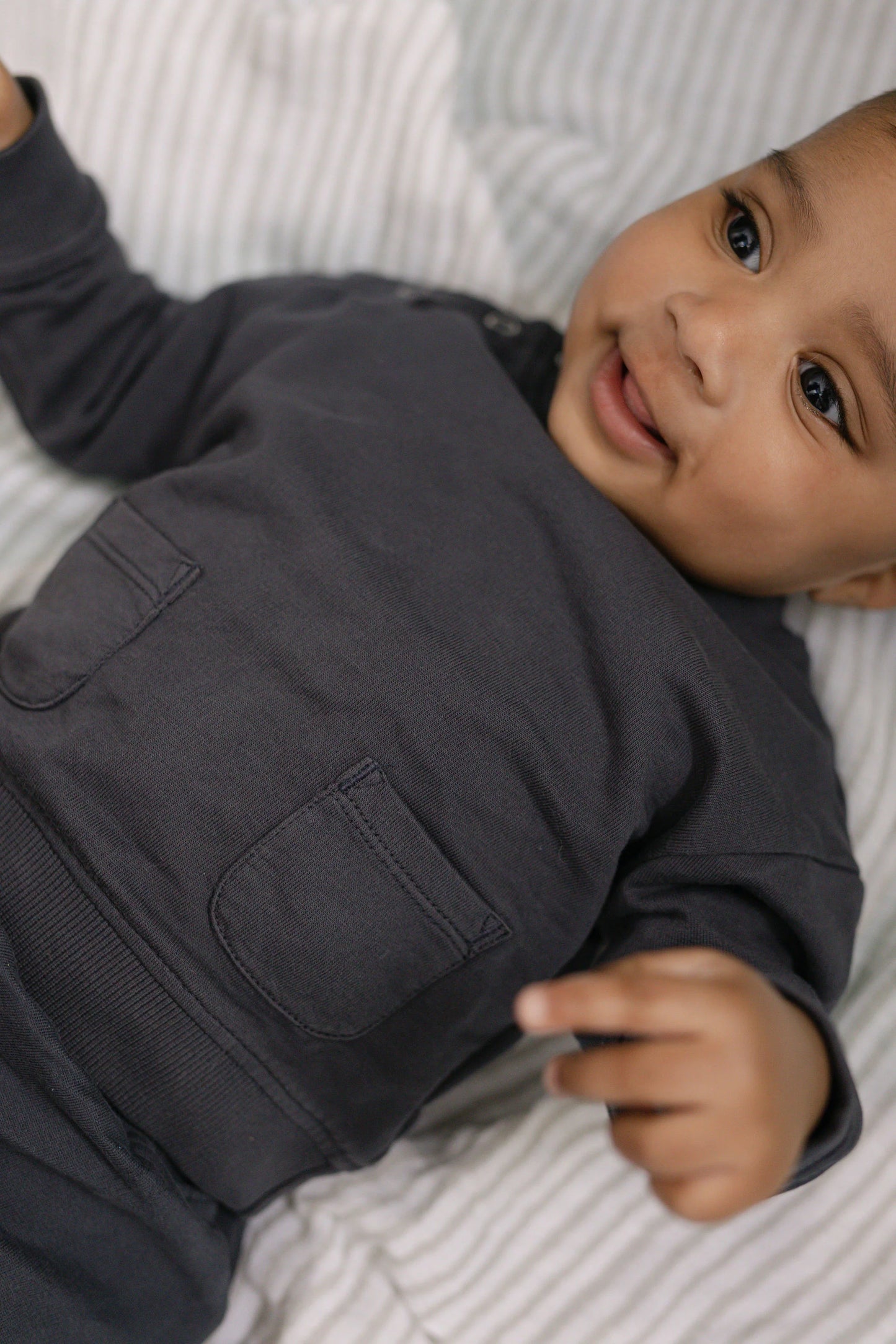 French Terry Shoulder Snap Sweatshirt | Ink Blue