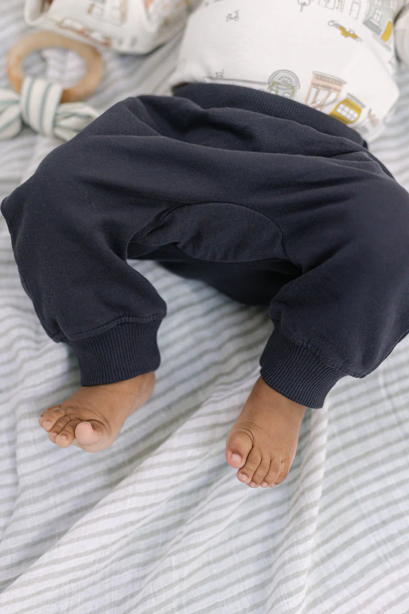 French Terry Harem Pant | Ink Blue