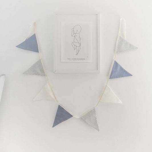 Linen Pennant Garland | Blue