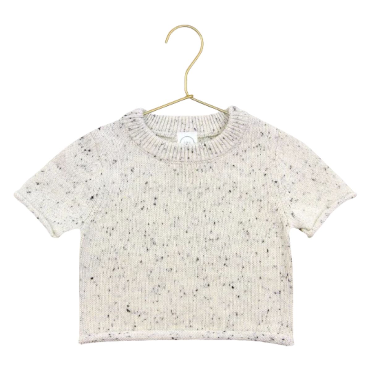 Knit Short Sleeve Tee | Cream Speckle