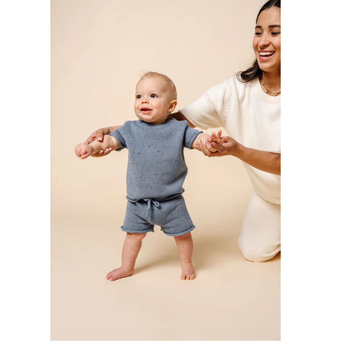 Knit Shorts | Cadet Speckle