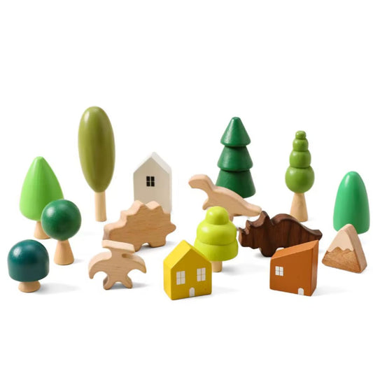 Wooden Village Play Set