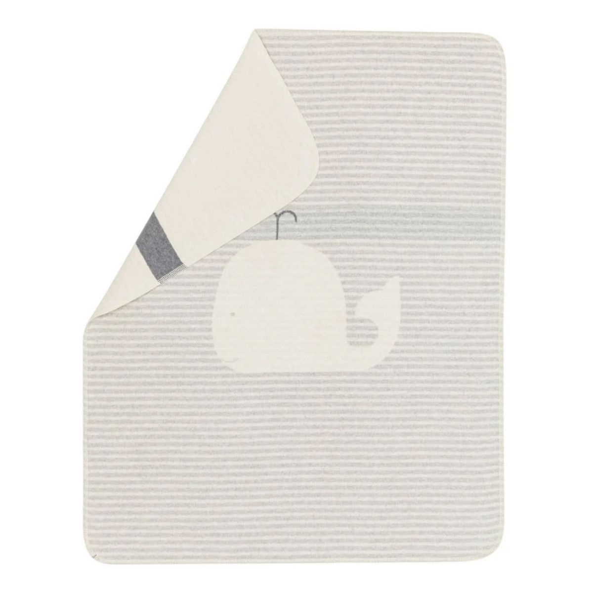 Little Whale Baby Blanket | Grey & Cream