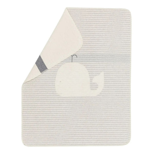 Little Whale Baby Blanket | Grey & Cream