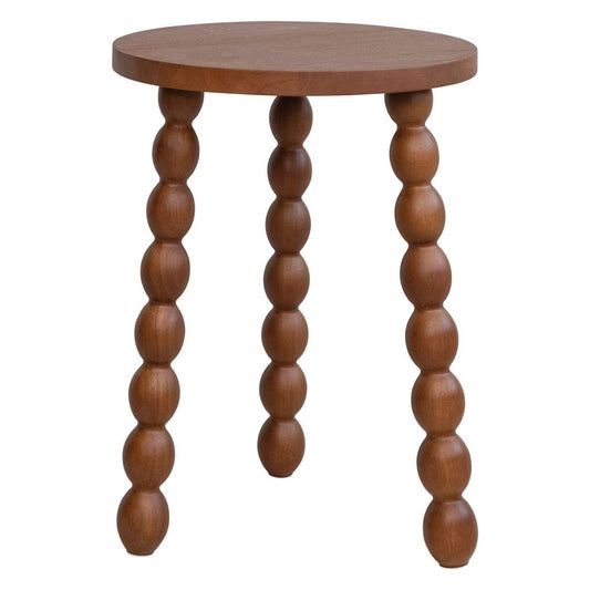 Brushed Rubberwood Table with Turned Legs